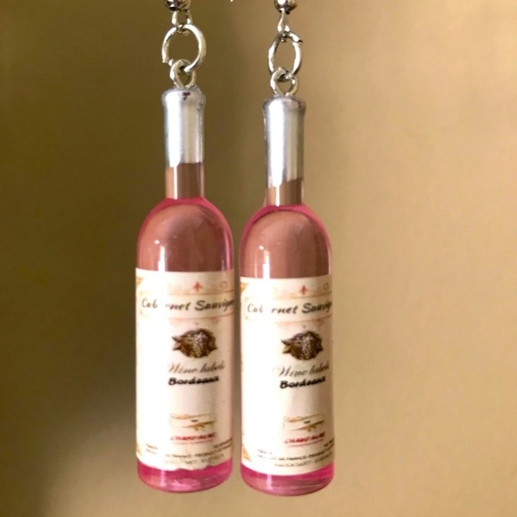 It's 5 O' Clock Somewhere Wine Bottle Earrings - Picture 5 of 6